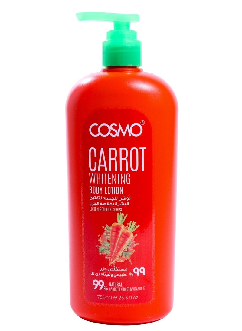 COSMO Carrot Whitening Body Lotion Natural Carrot  And Vitamin E 750 Ml - Image 1